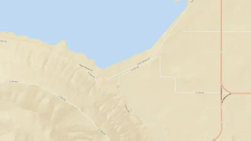 Road map of Sardis Lake reservoir, Oklahoma, United States