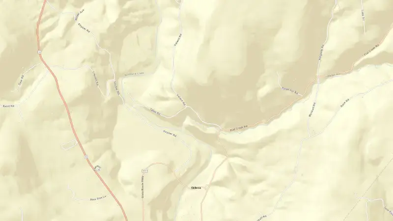 Road map of Schoharie Reservoir reservoir, New York, United States