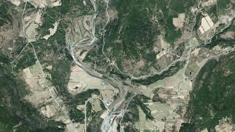 Satellite view of Schoharie Reservoir reservoir, New York, United States