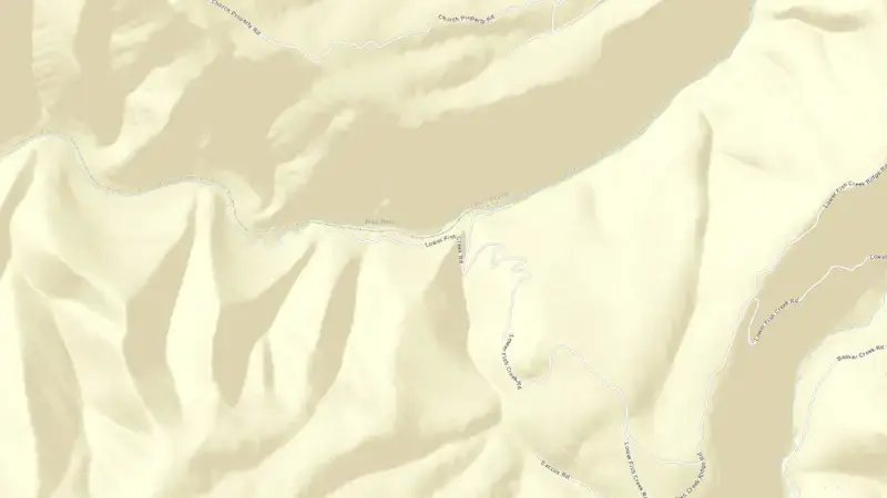 Road map of Scofield Reservoir and Dam reservoir, Utah, United States