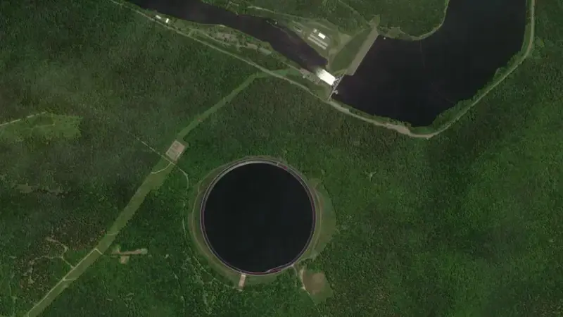 Satellite view of Seneca Power Upper Reservoir, PA reservoir, Pennsylvania, United States