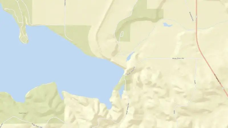 Road map of Shadehill Dam & Reservoir reservoir, South Dakota, United States