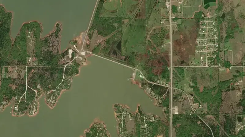 Satellite view of Shawnee Reservoir reservoir, Oklahoma, United States