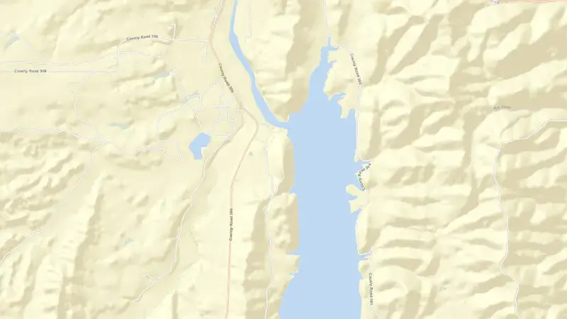 Road map of STONY GORGE RESERVOIR reservoir, California, United States