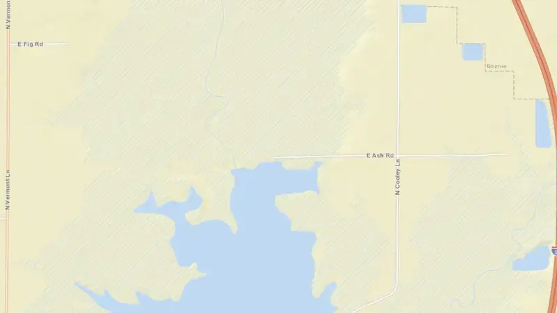 Road map of Sub Casey reservoir, Illinois, United States