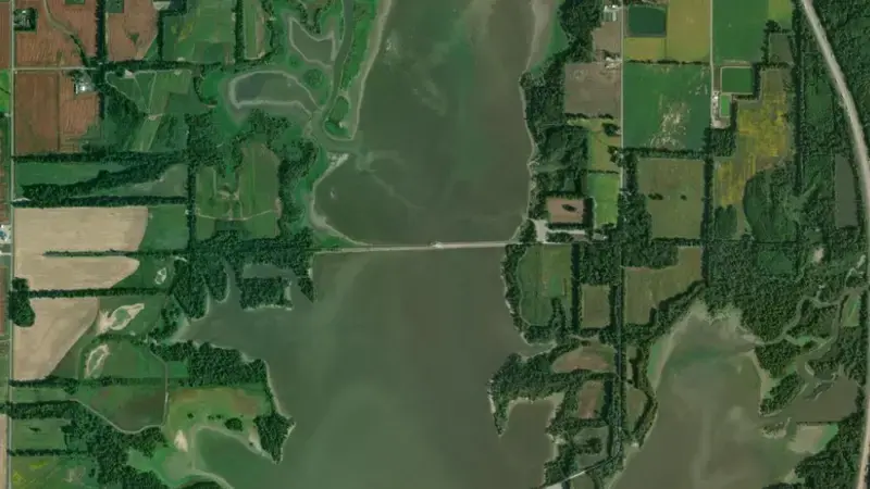 Satellite view of Sub Casey reservoir, Illinois, United States