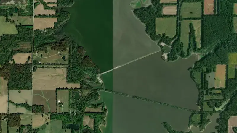 Satellite view of Sub reservoir, Illinois, United States
