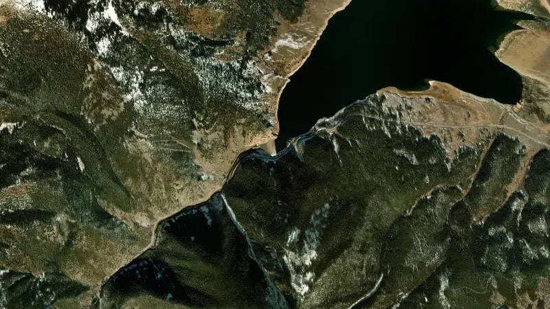 Satellite view of TAYLOR PARK RESERVOIR AT TAYLOR PARK, CO. reservoir, Colorado, United States