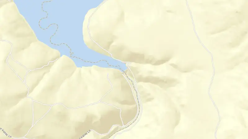 Road map of Thief Valley Reservoir and Dam reservoir, Oregon, United States