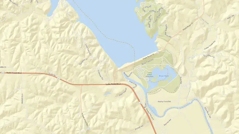 Road map of TUTTLE C LK NR MANHATTAN, KS reservoir, Kansas, United States