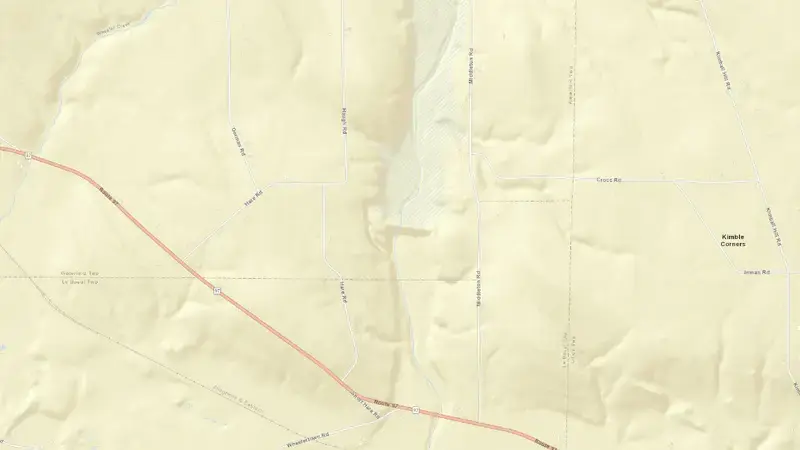 Road map of Union City Dam, PA reservoir, Pennsylvania, United States
