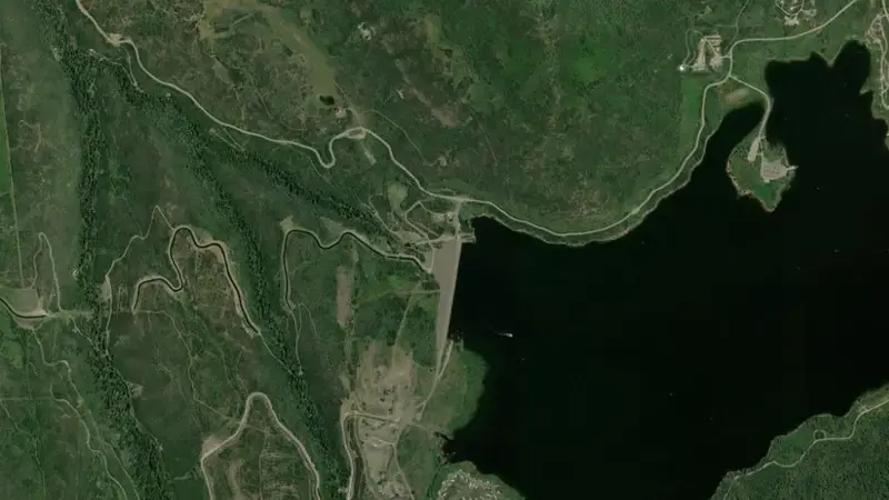 Satellite view of VEGA RESERVOIR NEAR COLLBRAN, CO reservoir, Colorado, United States