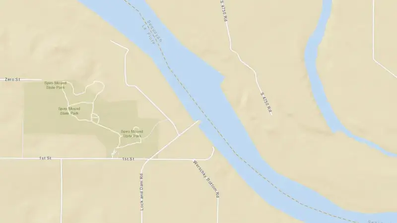 Road map of W.D. Mayo LD14 reservoir, Oklahoma, United States