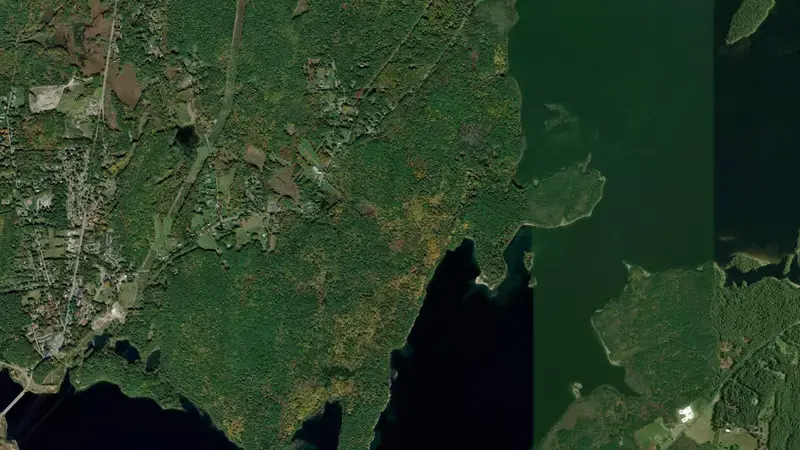 Satellite view of Wachusett Reservoir reservoir, Massachusetts, United States