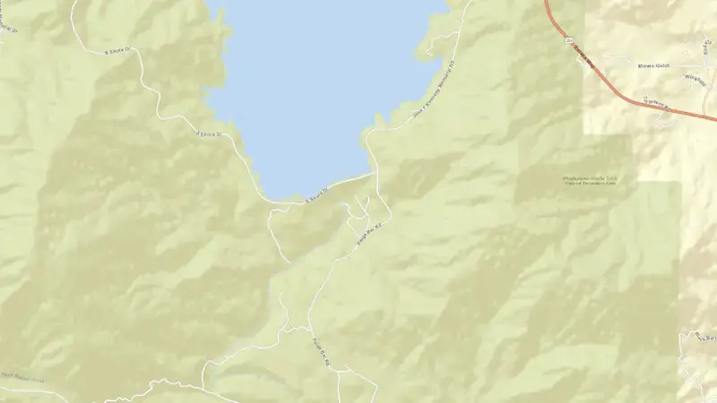 Road map of WHISKEYTOWN DAM reservoir, California, United States