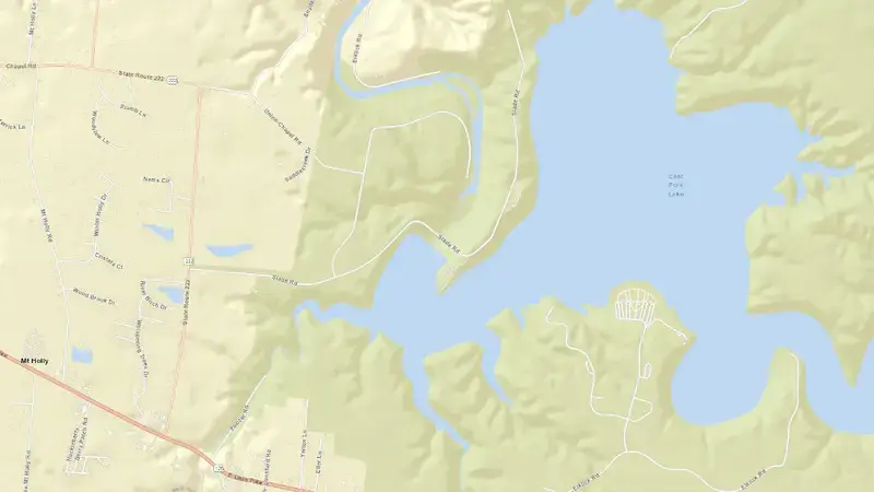 Road map of William H. Harsha Lake reservoir, Ohio, United States