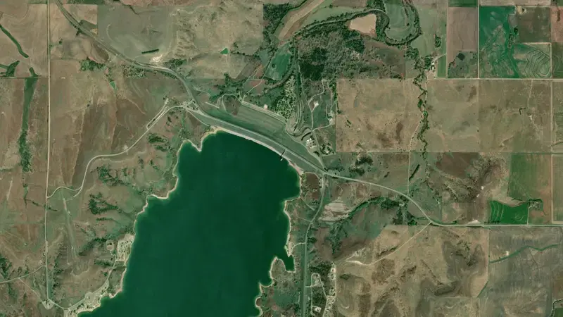 Satellite view of WILSON LK NR WILSON, KS reservoir, Kansas, United States