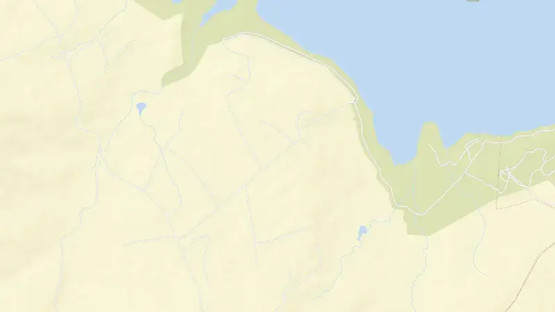 Road map of Albert Falls Dam reservoir, KwaZulu-Natal, South Africa