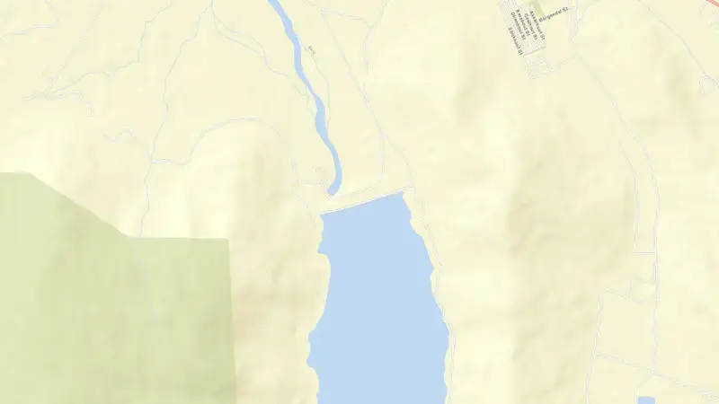 Road map of Berg River Dam reservoir, Western Cape, South Africa