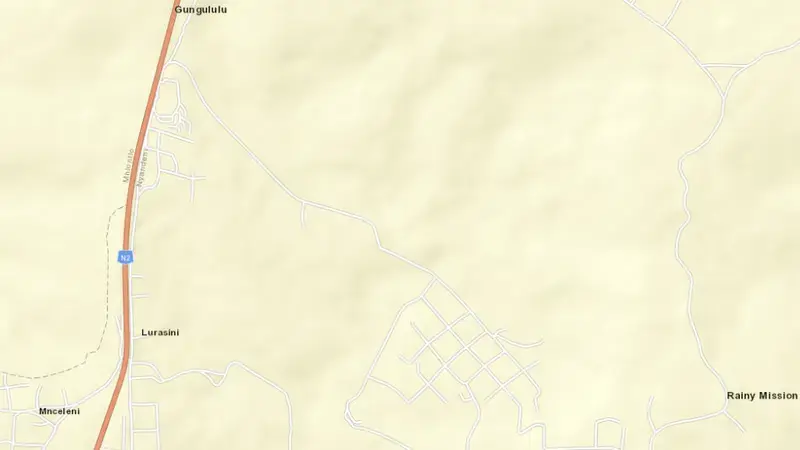 Road map of Corana Dam reservoir, Eastern Cape, South Africa