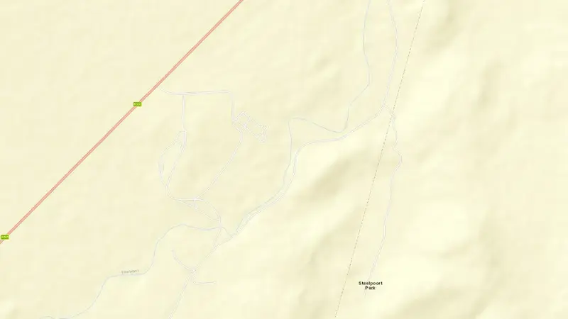 Road map of De Hoop Dam reservoir, Limpopo, South Africa