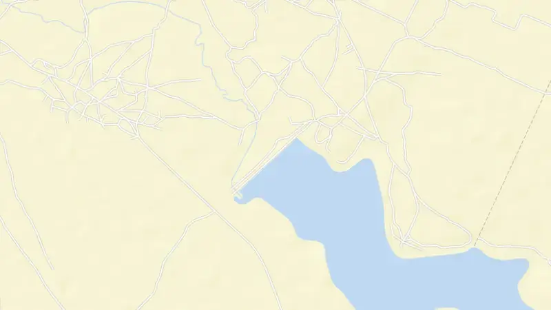 Road map of Disaneng Dam reservoir, North West, South Africa