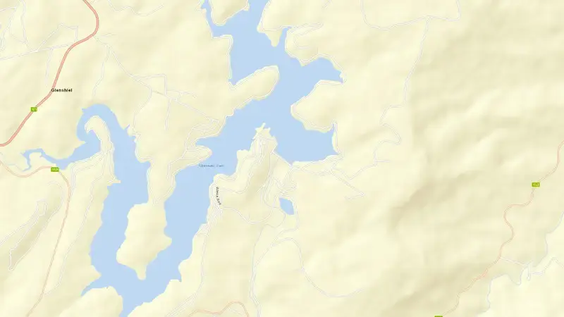 Road map of Ebenezer Dam reservoir, Limpopo, South Africa