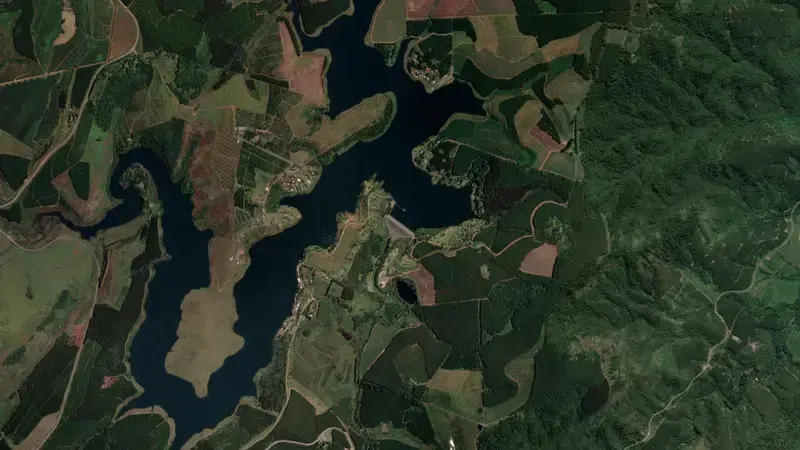 Satellite view of Ebenezer Dam reservoir, Limpopo, South Africa