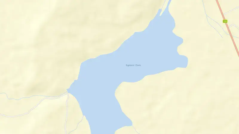Road map of Egmont Dam reservoir, Free State, South Africa