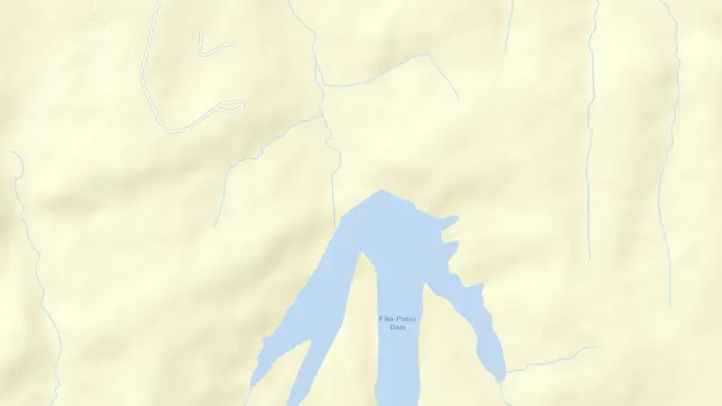 Road map of Fika-Patso Dam reservoir, Free State, South Africa