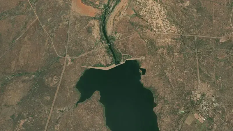 Satellite view of Flag Boshielo Dam reservoir, Limpopo, South Africa