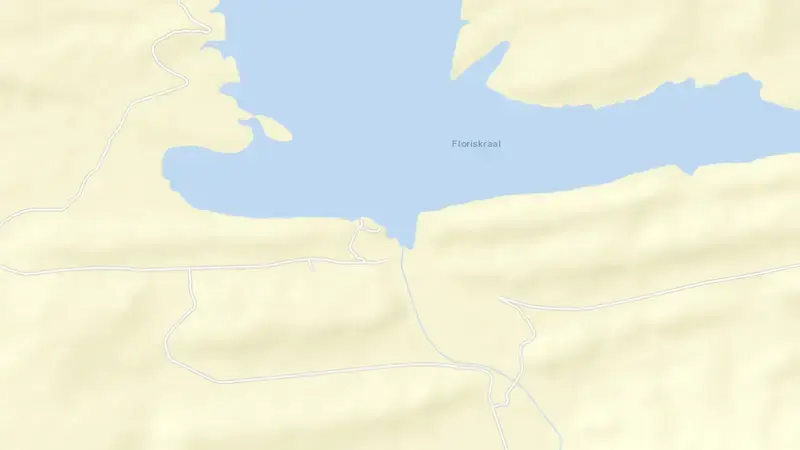 Road map of Floriskraal Dam reservoir, Western Cape, South Africa