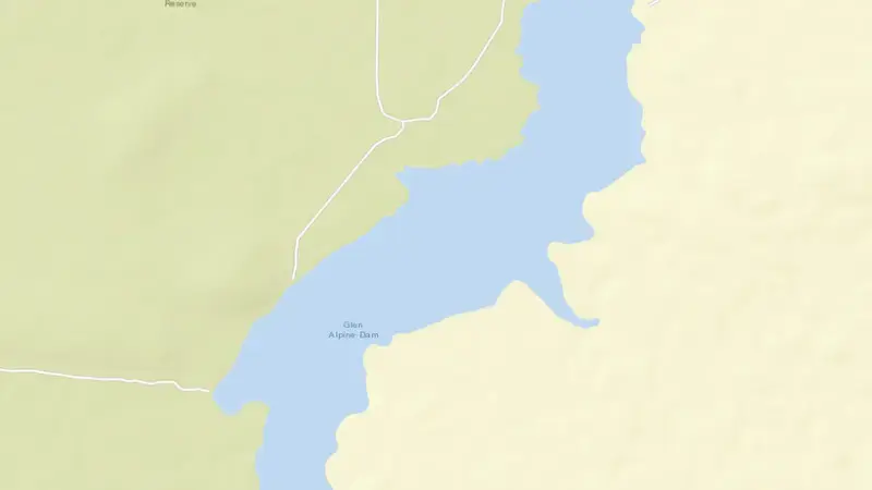 Road map of Glen Alpine Dam reservoir, Limpopo, South Africa