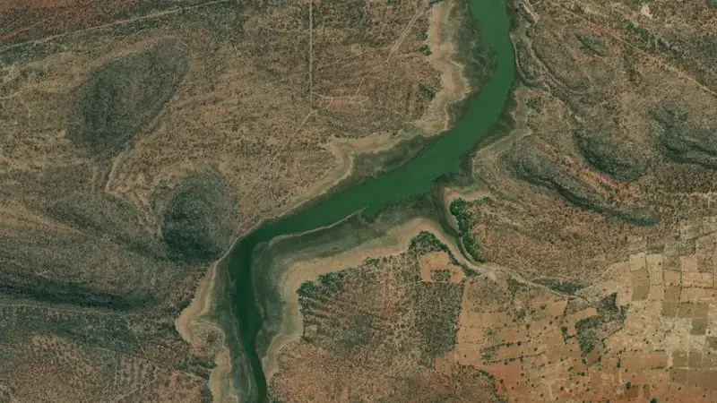 Satellite view of Glen Alpine Dam reservoir, Limpopo, South Africa