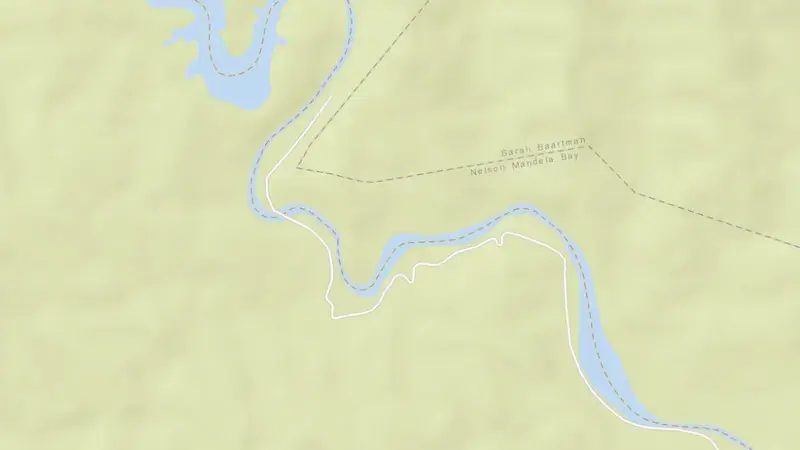 Road map of Groendal Dam reservoir, Eastern Cape, South Africa