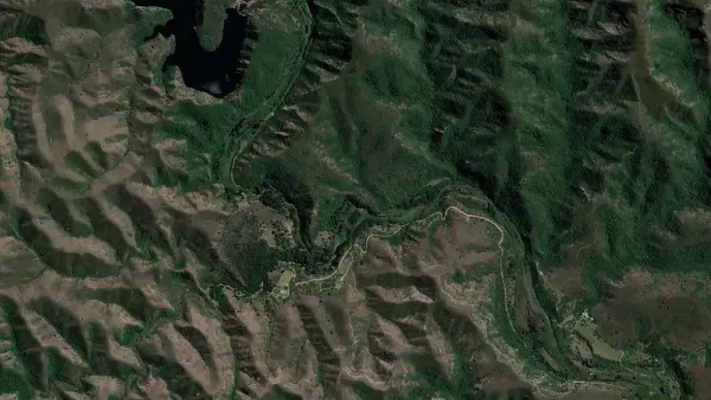 Satellite view of Groendal Dam reservoir, Eastern Cape, South Africa