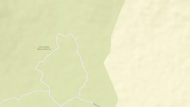 Road map of Karee Dam reservoir, Northern Cape, South Africa