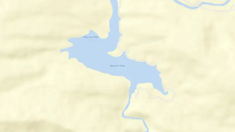 Road map of Keerom Dam reservoir, Western Cape, South Africa