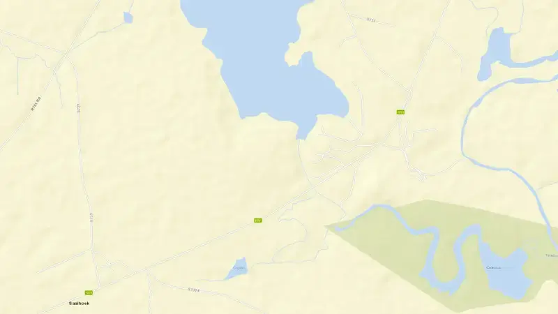 Road map of Knellpoort Dam reservoir, Free State, South Africa