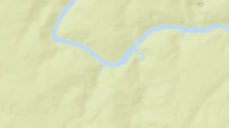 Road map of Kouga Dam reservoir, Eastern Cape, South Africa
