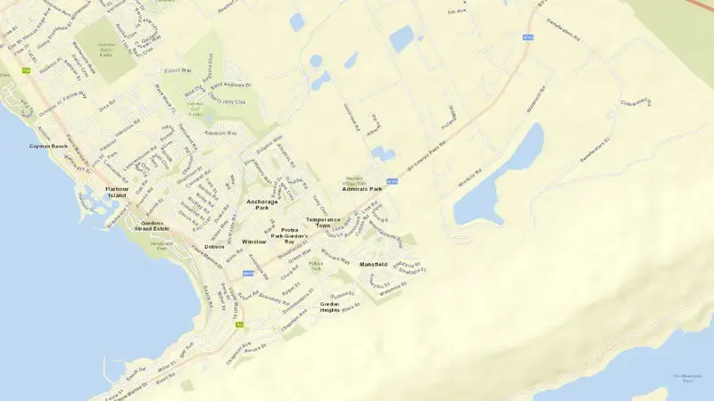 Road map of Kwaggaskloof Dam reservoir, Western Cape, South Africa