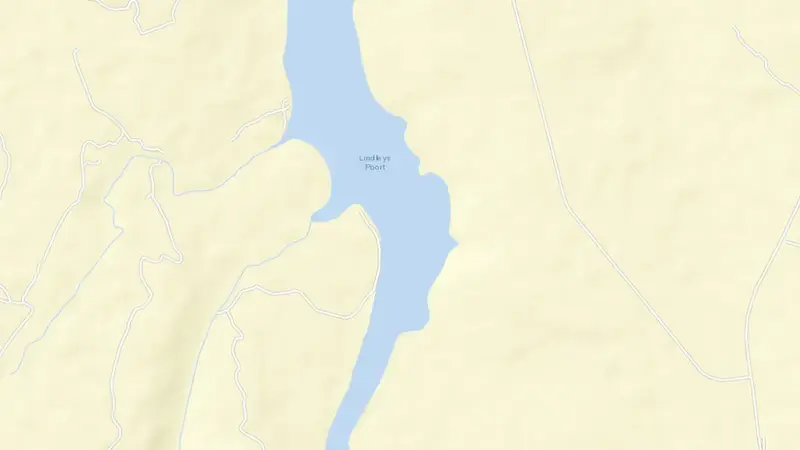 Road map of Lindleyspoort Dam reservoir, North West, South Africa