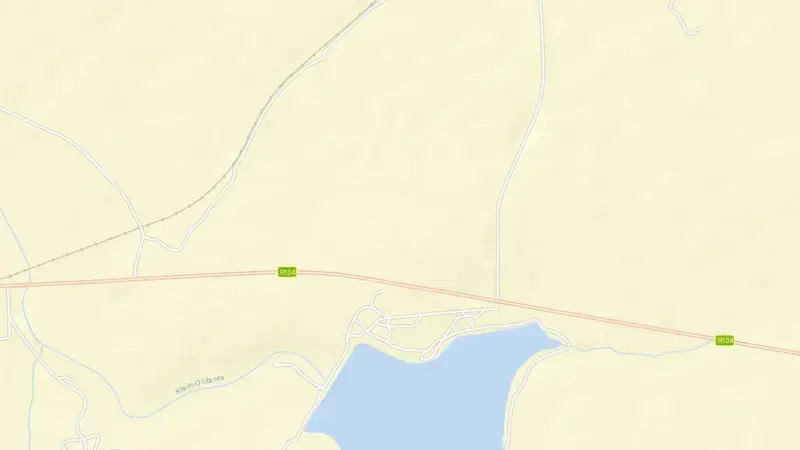 Road map of Middelburg Dam reservoir, Mpumalanga, South Africa