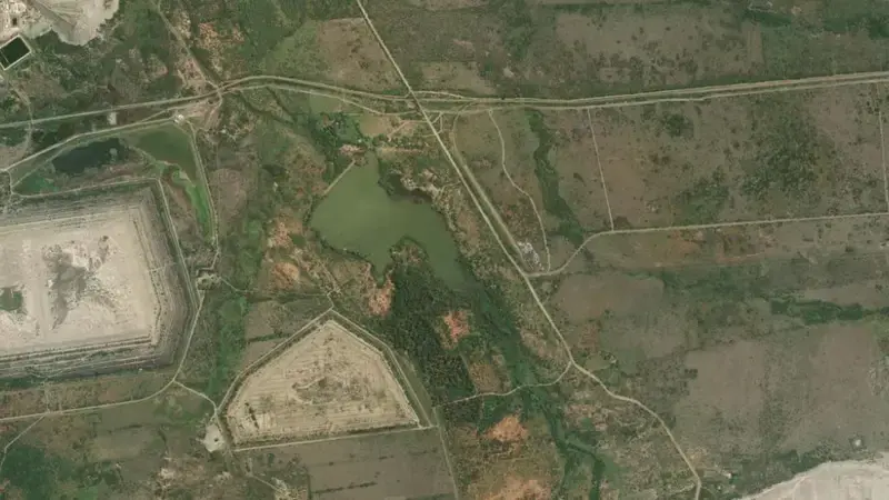 Satellite view of Middelkraal Dam reservoir, North West, South Africa