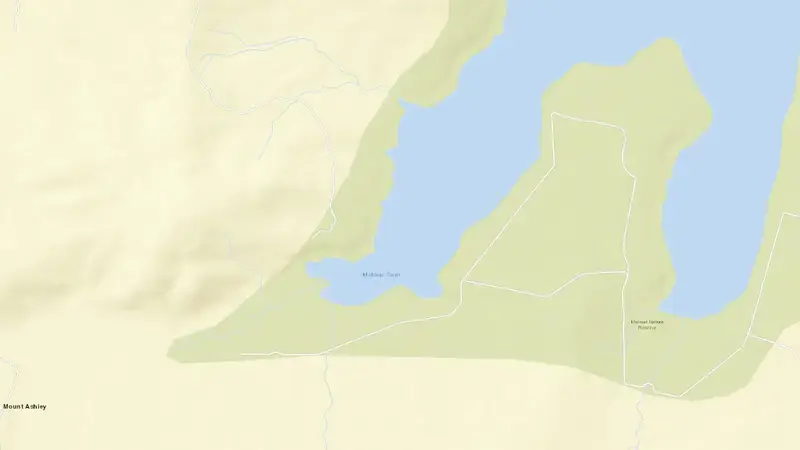 Road map of Midmar Dam reservoir, KwaZulu-Natal, South Africa