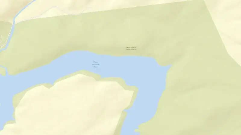 Road map of Mokolo Dam reservoir, Limpopo, South Africa