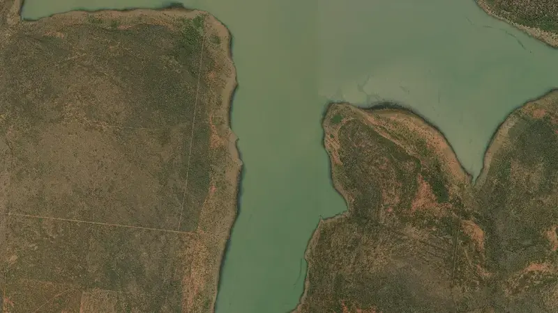 Satellite view of Molatedi Dam reservoir, North West, South Africa