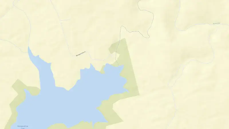 Road map of Morgenstond Dam reservoir, Mpumalanga, South Africa