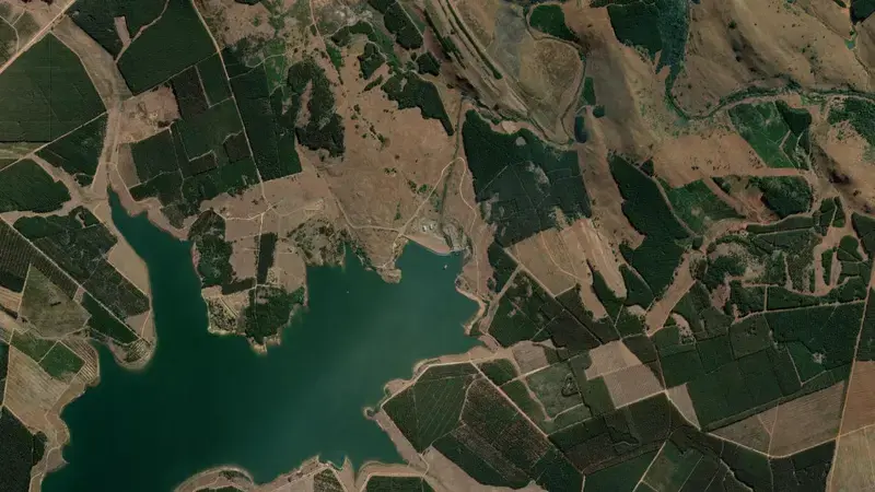 Satellite view of Morgenstond Dam reservoir, Mpumalanga, South Africa