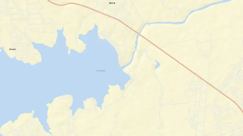 Road map of Nandoni Dam reservoir, Limpopo, South Africa
